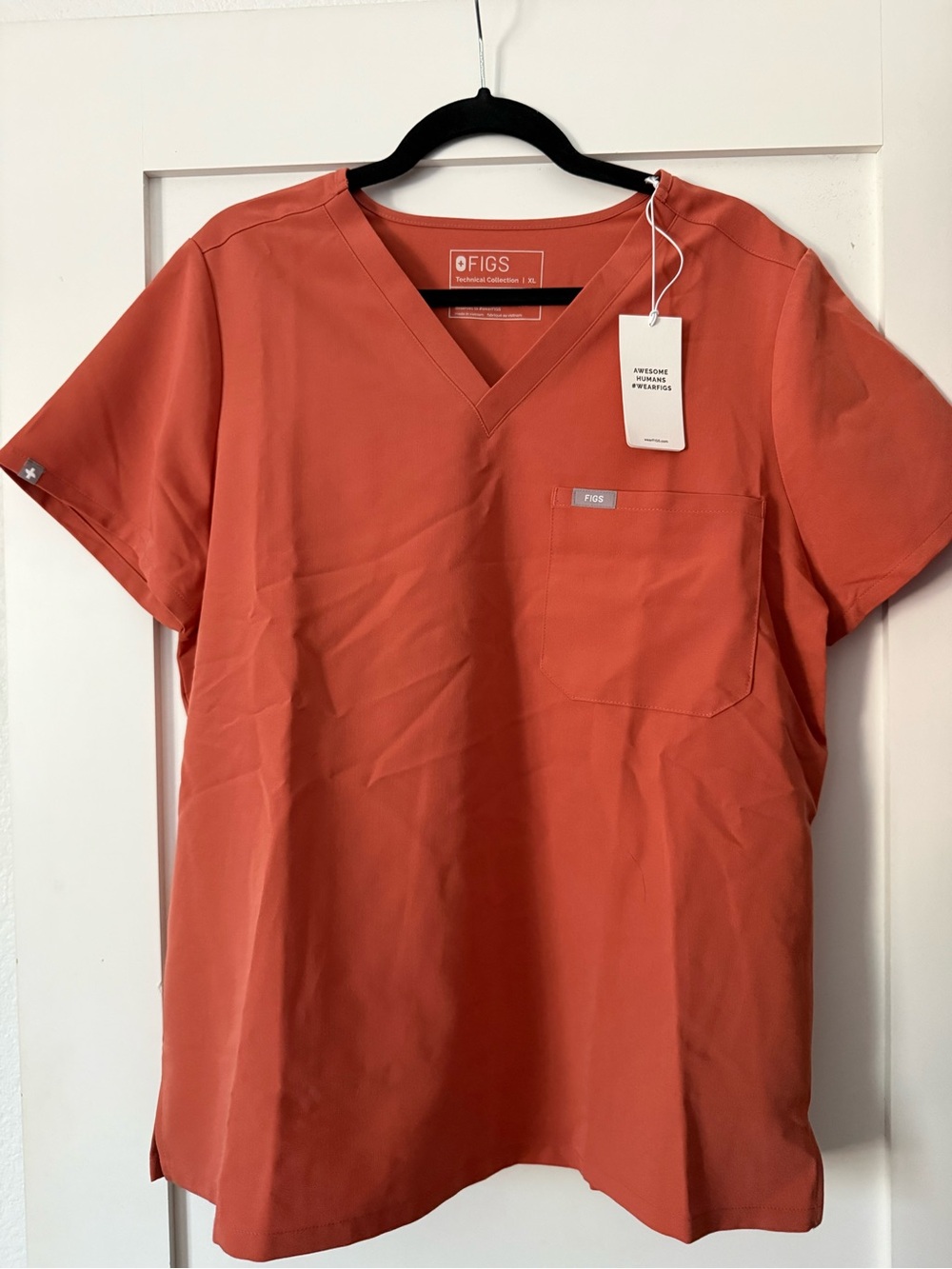 FIGS Women’s V-Neck Scrub Top in Rust